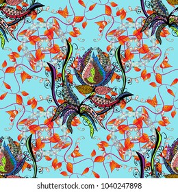 Flowers watercolor seamless pattern. Vector Stylish fabric pattern.