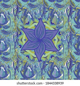 Flowers watercolor seamless pattern. Vector Stylish fabric pattern.