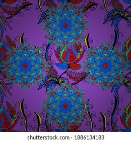 Flowers watercolor seamless pattern. Vector Stylish fabric pattern.