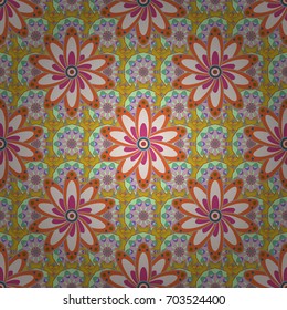 Flowers watercolor seamless pattern. Vector Stylish fabric pattern.