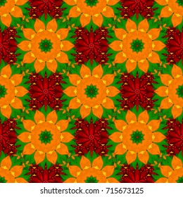 Flowers watercolor seamless pattern. Vector Stylish fabric pattern.