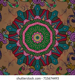 Flowers watercolor seamless pattern. Vector Stylish fabric pattern.