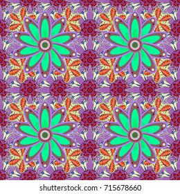 Flowers watercolor seamless pattern. Vector Stylish fabric pattern.