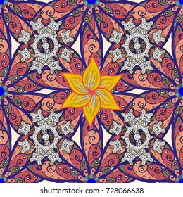 Flowers watercolor seamless pattern. Vector Stylish fabric pattern.