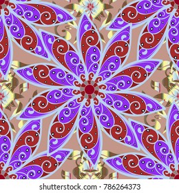 Flowers watercolor seamless pattern. Vector Stylish fabric pattern.
