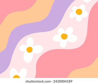 flowers and wave background design for templates.