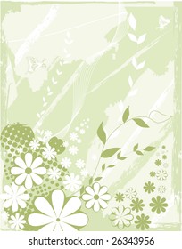 Flowers and waves. Illustration vector