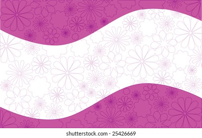 Flowers and waves.  Vector illustration