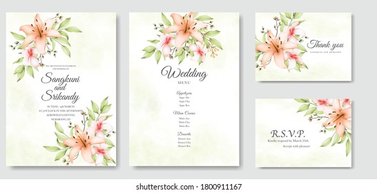flowers wedding card invitation template