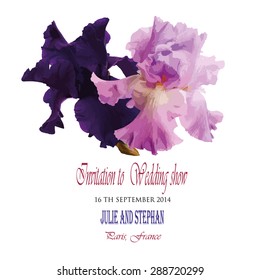 Flowers wedding Invitation Vector