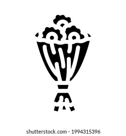 flowers wedding natural decoration glyph icon vector. flowers wedding natural decoration sign. isolated contour symbol black illustration