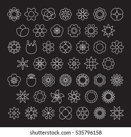 FLOWERS white outline icons