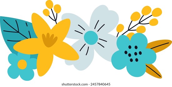 Flowers Wreath Bouquet Vector Illustration