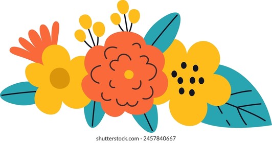 Flowers Wreath Bouquet Vector Illustration