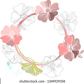 Flowers wreath for invitation