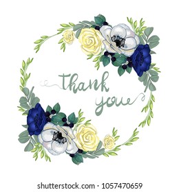 flowers wreath invitation card