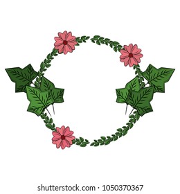 Flowers wreath symbol