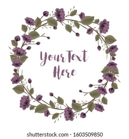 Flowers wreath vector isolated on white background 