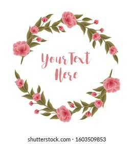 Flowers wreath vector isolated on white background 