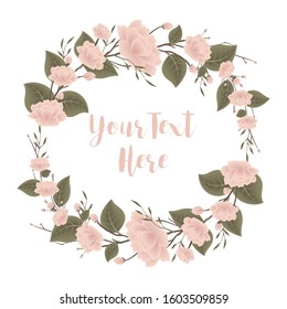 Flowers wreath vector isolated on white background 