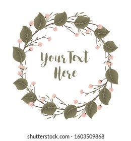 Flowers wreath vector isolated on white background 