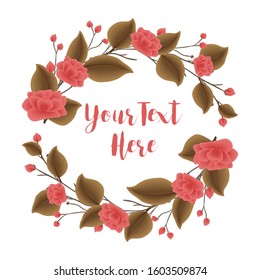 Flowers wreath vector isolated on white background 