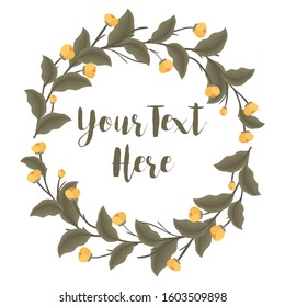 Flowers wreath vector isolated on white background 