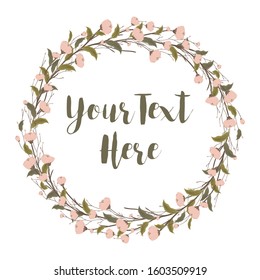 Flowers wreath vector isolated on white background 