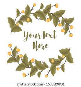 Flowers wreath vector isolated on white background 