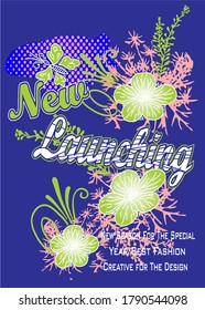 Flowers with Writing Design Vector Illustration.