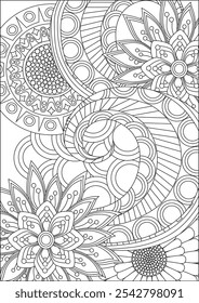 Flores zentangle arte Adulto colorir página vetor