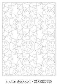 Flowers Zentangle wavy seamless pattern. Doodle black and white abstract vector background.