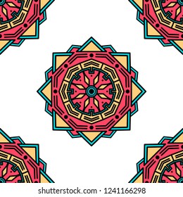 Flower-shaped mandala, black and white pattern. Can be used for greeting card, phone case print, etc. Hand drawn background, vector isolated on white. EPS10
