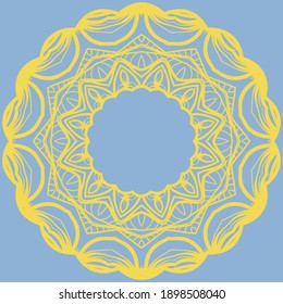 Mandala en forma de flor, patrón de color. Ilustración del vector