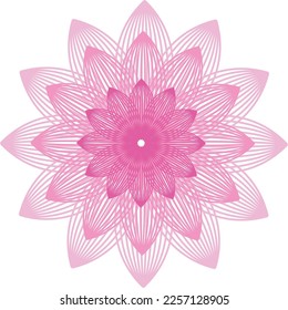 flower-shaped mandala. Different shades of pink. Linear vectorial drawing	