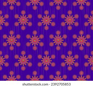 Flower,Snowflake Hexagonal ikat ethnic seamless pattern oriental traditional in tribal.Design for background,carpet,Batik,cover,textile,wallpaper,clothing,wrapping,Vector illustration.embroidery style