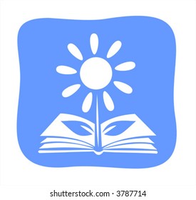 Flower-sun on a background of the book.