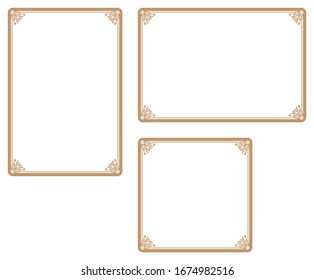 Flower-themed decorative frame.A frame that gave a change in size to the same design.Good frame for a4 size paper.Certificate frame.