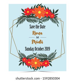 Flower-themed invitation cards, save the date
