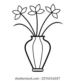 flower-vase of a vector silhouette