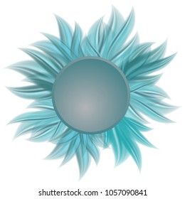 Flowery banner explosion design with  beautiful floral petals. Empty circle for text. Abstract vector art illustration. 