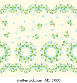Flowery bright border in small-scale flowers. Calico millefleurs. Floral seamless background for textile or book covers, manufacturing, wallpapers, print, gift wrap and scrapbooking. Satin print.