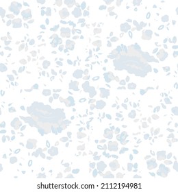 Flowery bright pattern in small-scale blueflowers. Calico millefleurs. Floral seamless background for textile or book covers, manufacturing, wallpapers, print, gift wrap and scrapbooking. Raster copy.