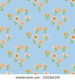 Flowery bright pattern in small-scale flowers. Calico millefleurs. Floral seamless background for textile or book covers, manufacturing, wallpapers, print, gift wrap and scrapbooking.