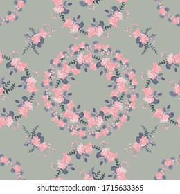 Blumenmuster in kleinen Blumen. Calico Millefleurs. Blumen nahtloser Hintergrund für Textil- oder Buchumschläge, Herstellung, Bildschirmhintergrund, Druck, Geschenkverpackung und Scrapbooking.
