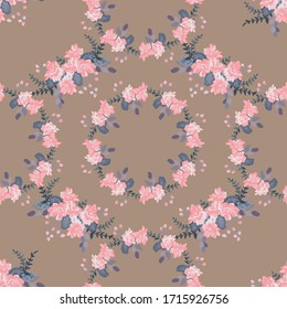 Flowery bright pattern in small-scale flowers. Calico millefleurs. Floral seamless background for textile or book covers, manufacturing, wallpapers, print, gift wrap and scrapbooking.