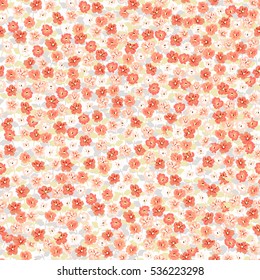 Flowery bright pattern in small-scale flowers. Calico millefleurs. Floral seamless background for textile or book covers, manufacturing, wallpapers, print, gift wrap and scrapbooking.