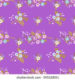 Flowery bright pattern in small-scale flowers. Calico millefleurs. Floral seamless background for textile, surface, fabric, wallpapers, print, gift wrap and scrapbooking, decoupage.