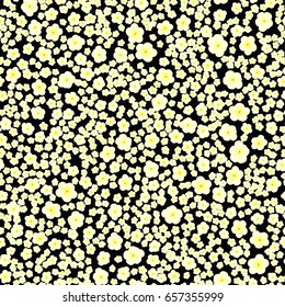 Flowery bright pattern in small-scale flowers. Folk millefleurs. Floral seamless background for textile, surface, fabric, wallpapers, print, gift wrap and scrapbooking, decoupage.