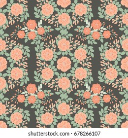 Flowery bright pattern in small-scale flowers. Calico millefleurs. Floral seamless background for textile or book covers, manufacturing, wallpapers, print, gift wrap and scrapbooking.